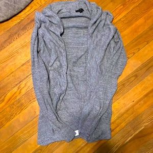 Medium gray cardigan with neck detail